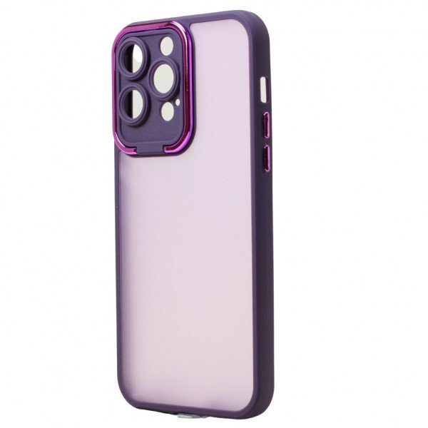 Wholesale Matte Finish Corner Edge Bumper Camera Protection Cover Case for iPhone 14 Pro Max 6.7 (Purple)